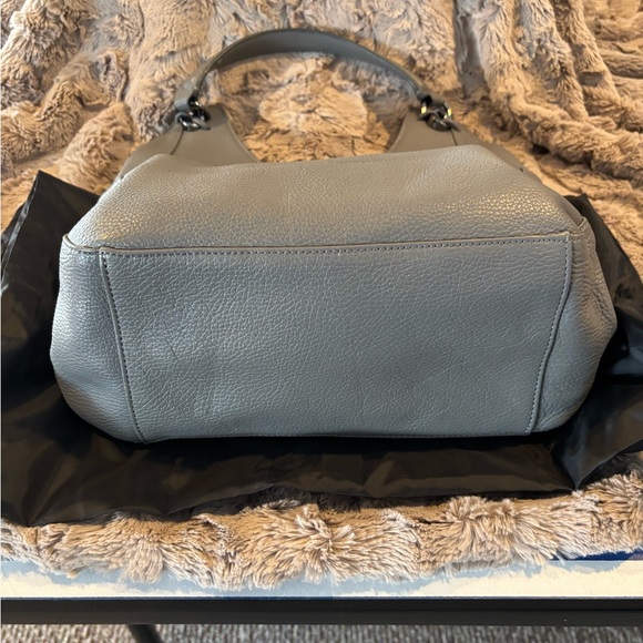 Karl Lagerfeld Gaelle Gray Chain Accent Shoulder Bag - Picture 3 of 5